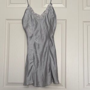 Victoria’s Secret Gold Label Silk Gray Chemise